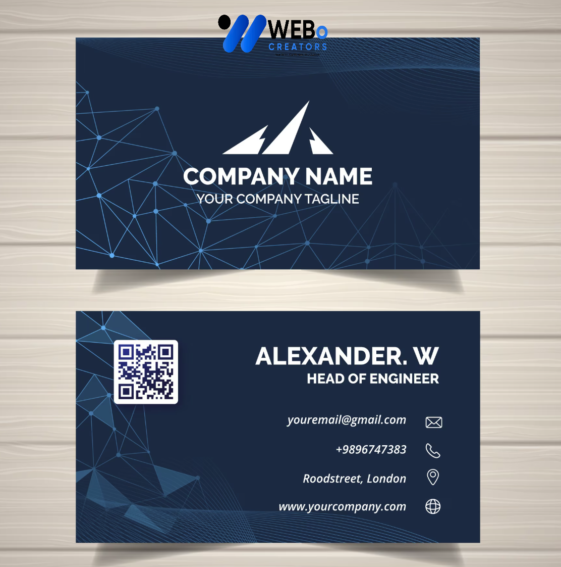 Elegant Professional Business card design with golden stripes Agency in Riyadh
