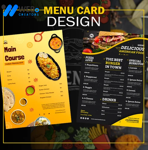 Restaurant digital menu board Riyadh menu printing services online food menu design 2026